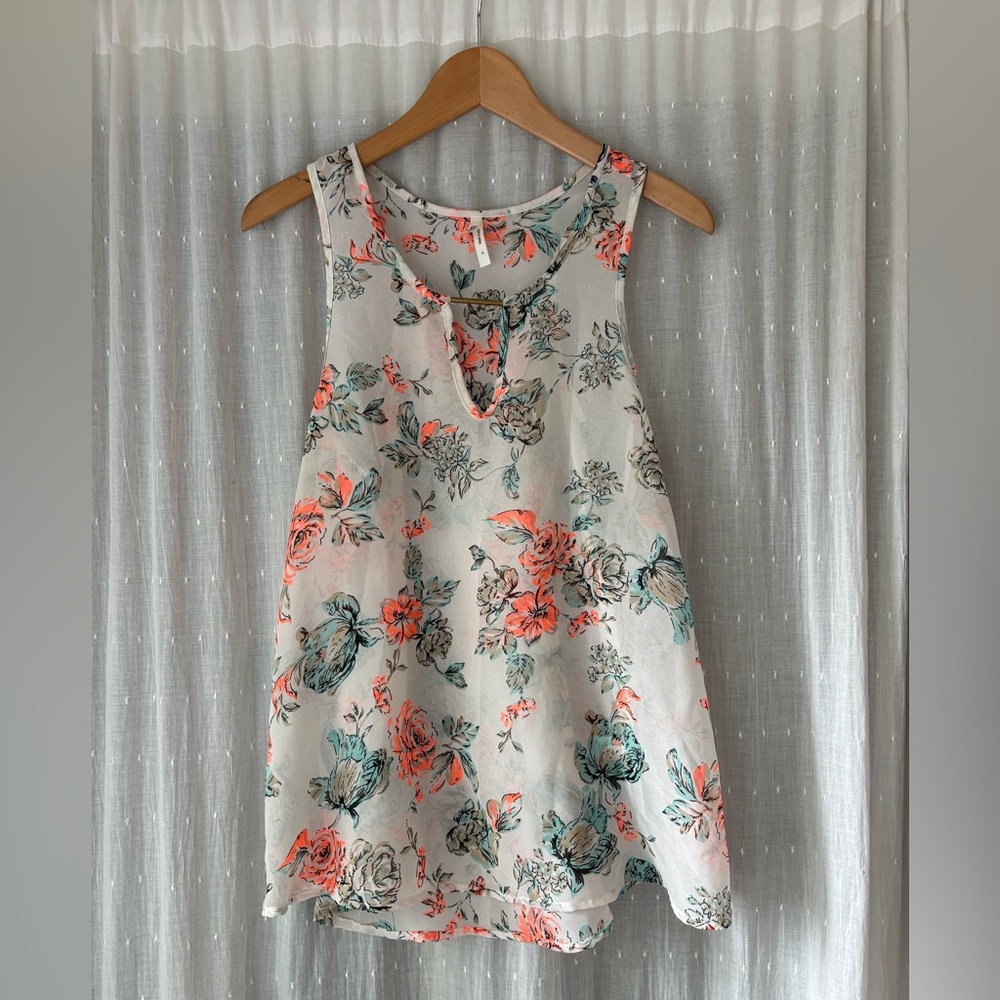 Live 4 Truth Floral Tank Top - White and Coral